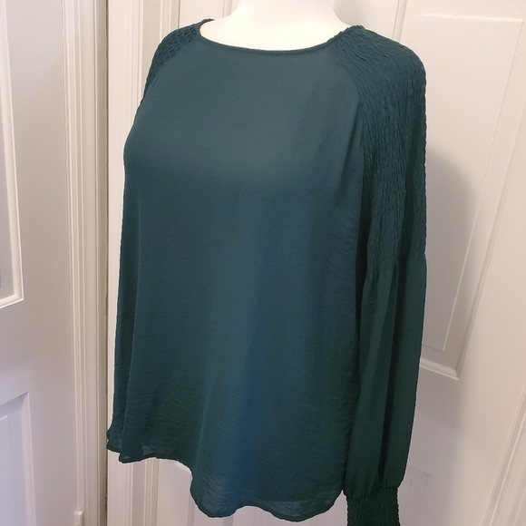 A.N.A Green Tunic Blouse Size XL, Classic Business Casual - Picture 2 of 10